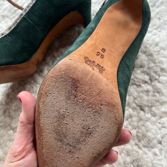 Coach Green Suede Mary Jane Pumps - Picture 4 of 5